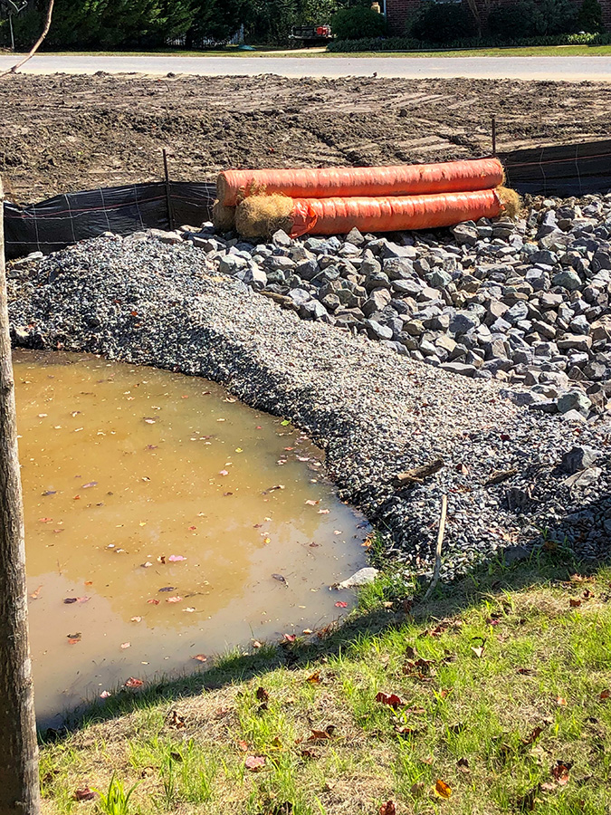 Controlled stormwater runoff is an important aspect of lot remediation.