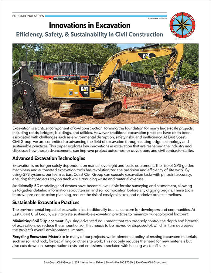 Innovations in Excavation: Efficiency, Safety, & Sustainability in Civil Construction