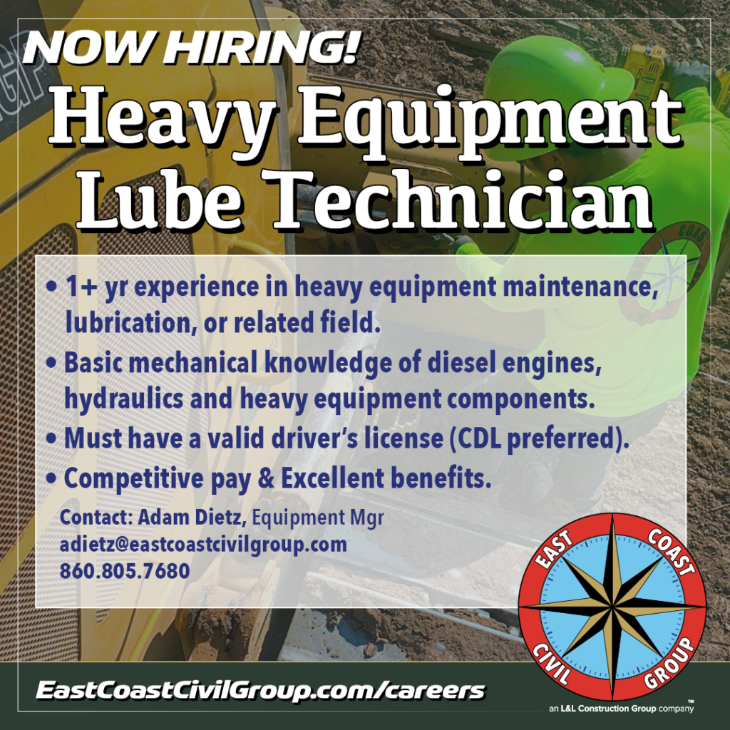 Now Hiring — Heavy Equipment Lube Technician